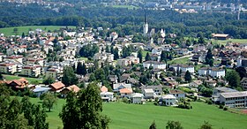 Blick auf das Dorf Abtwil vom Sonnenberg