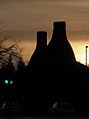 Two bottle kilns located in Longton