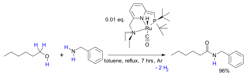 Σύνθεση των αμιδίων από αλκοόλες και αμίνες με απελευθέρωση H2
