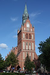 Die einst evangelische Pfarrkirche, jetzt katholische Herz-Jesu-Kirche in Ełk (Lyck)