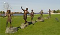 "Follow the Leader" 2002, the Ludington harbor front