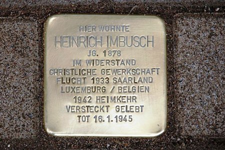 Stolperstein vor seiner ehemaligen Wohnung in Essen-Frintrop