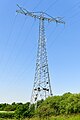 Steunmast van de overspanning over de Waal bij Hurwenen in Nederland, tachtig meter hoog.