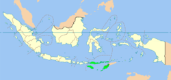 Kaart van de Provincie Oost-Nusa Tenggara in Indonesië