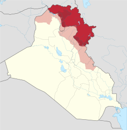 Kürdistan Bölgesel Yönetimi haritadaki konumu