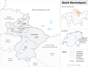 Karte von Bezirk Oberlandquart