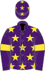 Purple, yellow stars, armlets and stars on cap