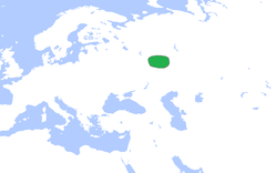 Volga Bulgaria (green), c. 1200 (extent of the state similar throughout existence).