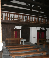 16th-century balcony in the Old Church, Macugnaga, Italy