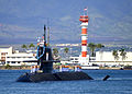 JS Hakuryū arriving at Pearl Harbor on 6 February 2013.