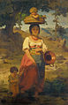 Johann Köler, Italienische Frau mit Kindern am Fluss, 1862