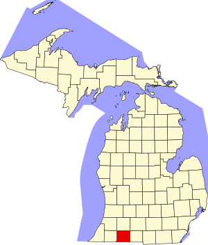 Map of Michigan highlighting Saint Joseph County