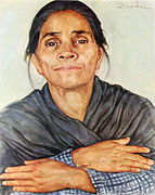 Mexikansk kvinna med korslagda händer Mexican woman with crossed hands ~1940