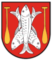 Drei schräggekreuzte silberne Fische (Kappel am Rhein)