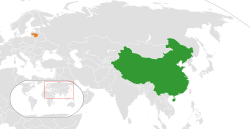 Haritada gösterilen yerlerde China ve Lithuania