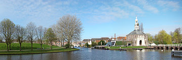 Locatie van de nieuwe brug tussen Zijlpoort en Ankerpark (over de Oude Rijn)