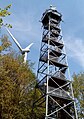 Tower with wind turbine