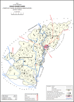 Map showing Dasauli (#887) in Sandi CD block