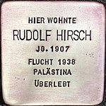 Stolperstein für Rudolf Hirsch (Wilhelmshofallee 74)