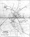 Netzplan von elektrischen Straßenbahnen (Tramways Électriques) und Dampfstraßenbahnen (Tramways à Vapeur), 1928