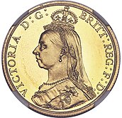 Gold coin showing a woman's bust