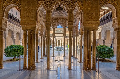 Court of the Lions, Alhambra, Granada, Spain, unknown architect, 1362-1391[115]