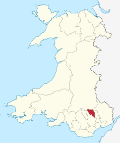 Poziția regiunii Blaenau Gwent county borough