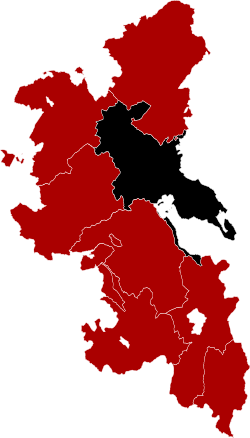 Cottesloe Hundred (black) shown in Buckinghamshire