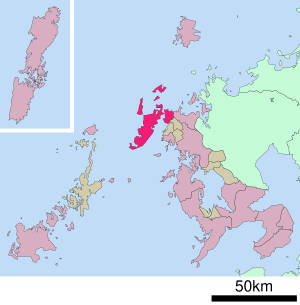 Lage Hirados in der Präfektur
