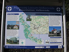 Hinweistafel des Pilgerweges in Volkenroda