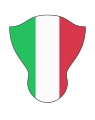 Bandiera italiana in uno scudo italiano.