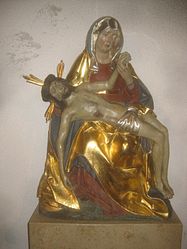 Pietà, Holz, 15. Jahrhundert?, Standort: linkes Seitenschiff.