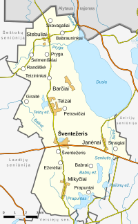 Map of the Šventežerio seniūnija