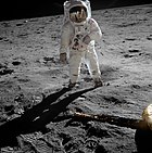 Aldrin photographed by Armstrong on the Moon