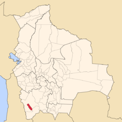 Location of the Enrique Baldivieso Province or San Agustín Municipality within Bolivia