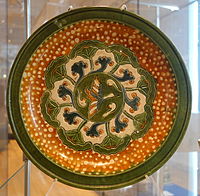 Tang offering tray, c. 675–750, with green the main colour