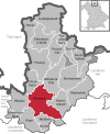 Lage der Gemeinde Kronach im Landkreis Kronach