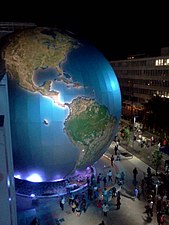 Nature Research Center exterior at night