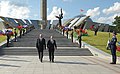 Ο Βλαντίμιρ Πούτιν και ο Αλεξάντερ Λουκασένκο στη Λεωφόρο Νικητών του Μινσκ/