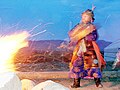 Schamane während einer Zeremonie am Feuer bei Kyzyl, Tuva, Russland