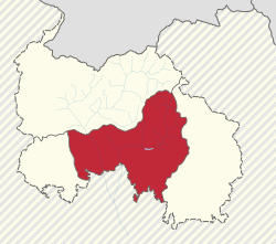 Location of Tskhinval District in South Ossetia