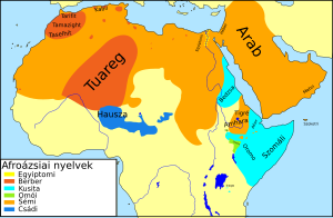 Az afroázsiai nyelvcsalád ágainak elhelyezkedése