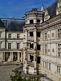 The château's most renowned feature, the spiral staircase in the Francis I wing