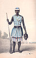 Seh-Dong-Hong-Beh, leader of the Dahomey Amazons, holding a severed head.