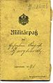 Militärpass eines Gefreiten (Titelseite) 1891