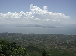 Homa Bay aan de Winam Gulf van het Victoriameer