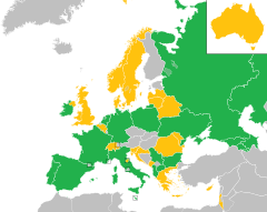 Mapa z zaznaczeniem państw uczestniczących