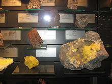 Former display of rocks and minerals