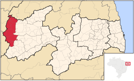 Ligging van de Braziliaanse microregio Cajazeiras in Paraíba