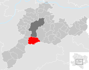Lage der Gemeinde Wilhelmsburg (Niederösterreich) im Bezirk St. Pölten-Land (anklickbare Karte)